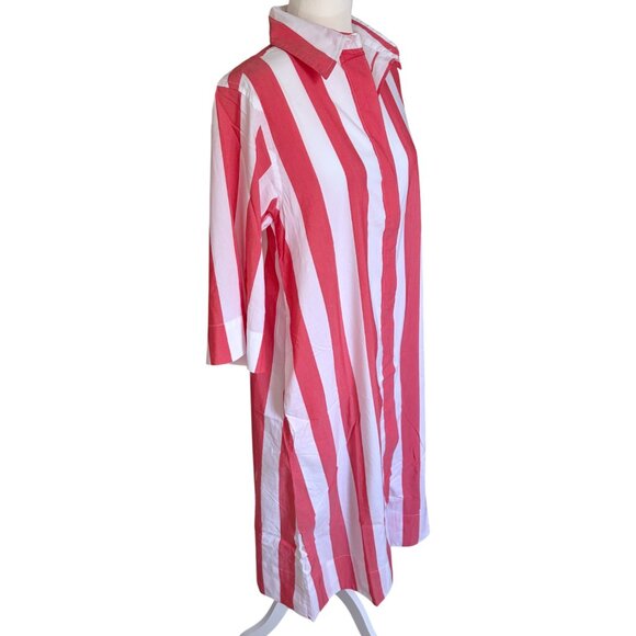 Atlantic pacific x lake marnie caftan red white stripe shirt dress XL - Picture 6 of 11